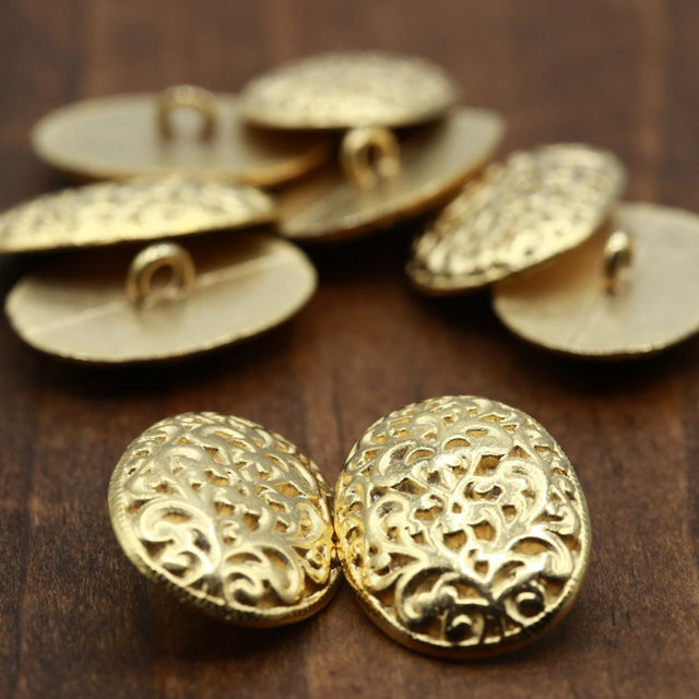 Gold Oval Shank Button 27mm