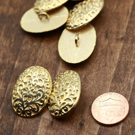 Gold Oval Shank Button 27mm