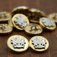 Shank Button Standing Horses Crest Ribbon