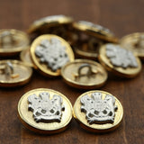 Shank Button Standing Horses Crest Ribbon
