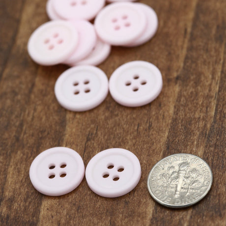 Plastic Button Baby Pink 24L 4-Hole