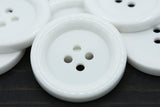 Oversized White Plastic Button 60L
