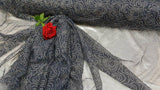 Rhinestone Mesh Lace Navy Blue Multicolor Iridescent