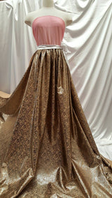 Brocade Paisley Satin Gold Beige