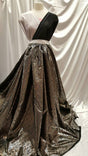 Shining Satin Gold Paisley Black