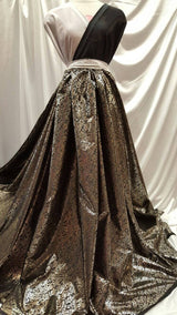Shining Satin Gold Paisley Black