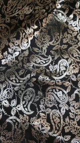 Shining Satin Gold Paisley Black