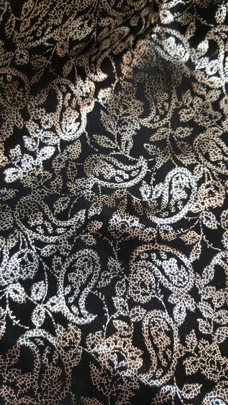 Shining Satin Gold Paisley Black