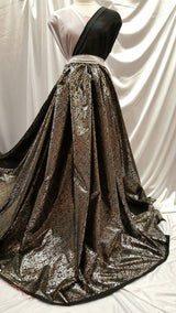 Shining Satin Gold Paisley Black