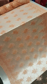 Embroidered Lace Fabric Salmon
