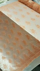 Embroidered Lace Fabric Salmon