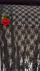 Black Stretch Lace Embroidered Mesh