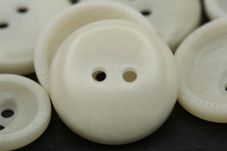 Plastic Shirt Button Ecru Bowl Shape