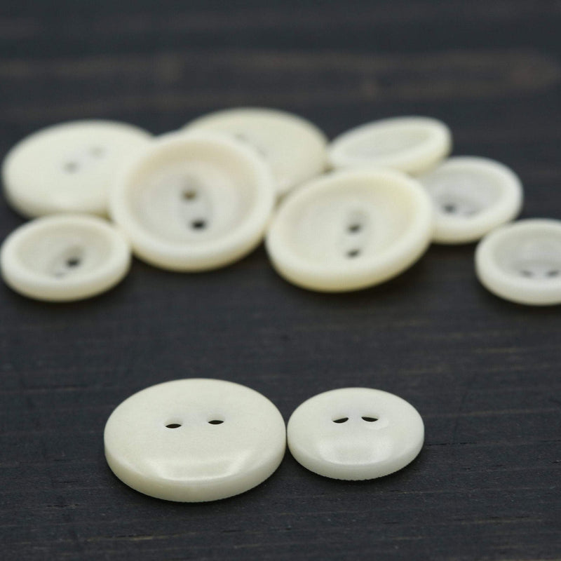 Plastic Shirt Button Ecru Bowl Shape