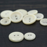 Plastic Shirt Button Ecru Bowl Shape