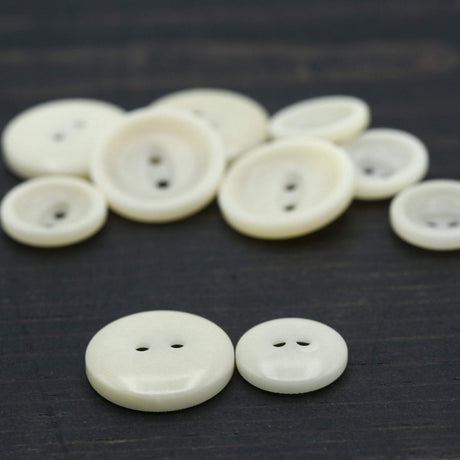 Plastic Shirt Button Ecru Bowl Shape