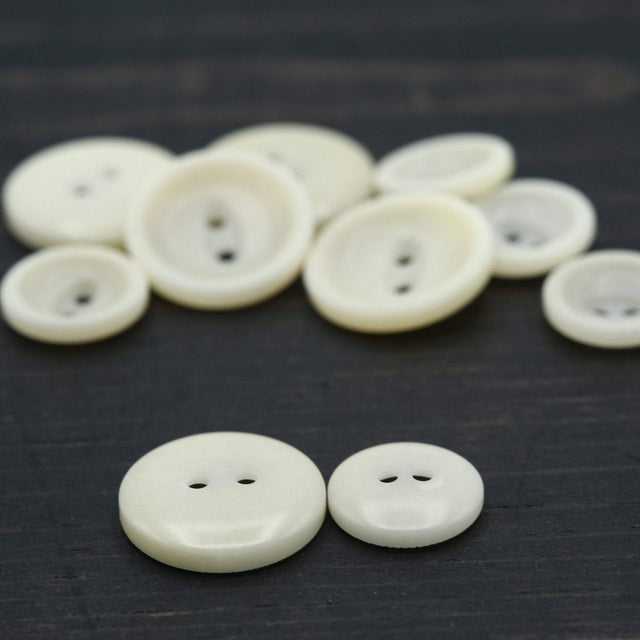 Plastic Shirt Button Ecru Bowl Shape