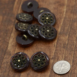 Coat Button Bronze Flower Shank 32L