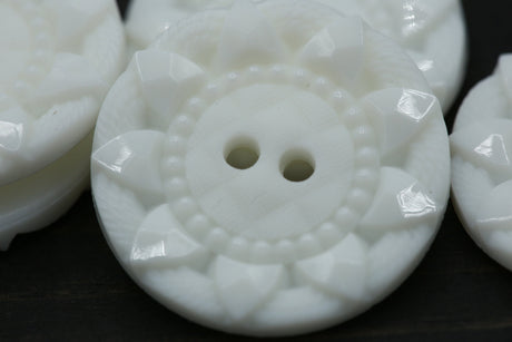 Plastic Button 12-Pack Off White Textured 27mm