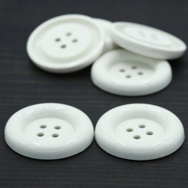Plastic Button White 50mm Four-Hole