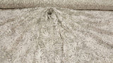 Embroidered Sequin Mesh Fabric White Black Silver
