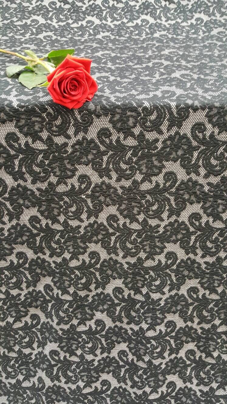 Stretch Black Jersey Knit Fabric