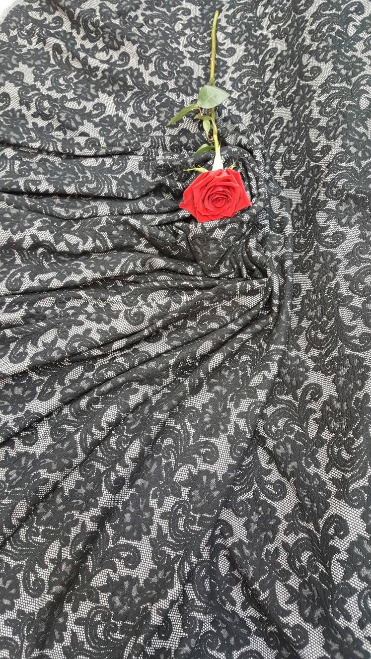 Stretch Black Jersey Knit Fabric