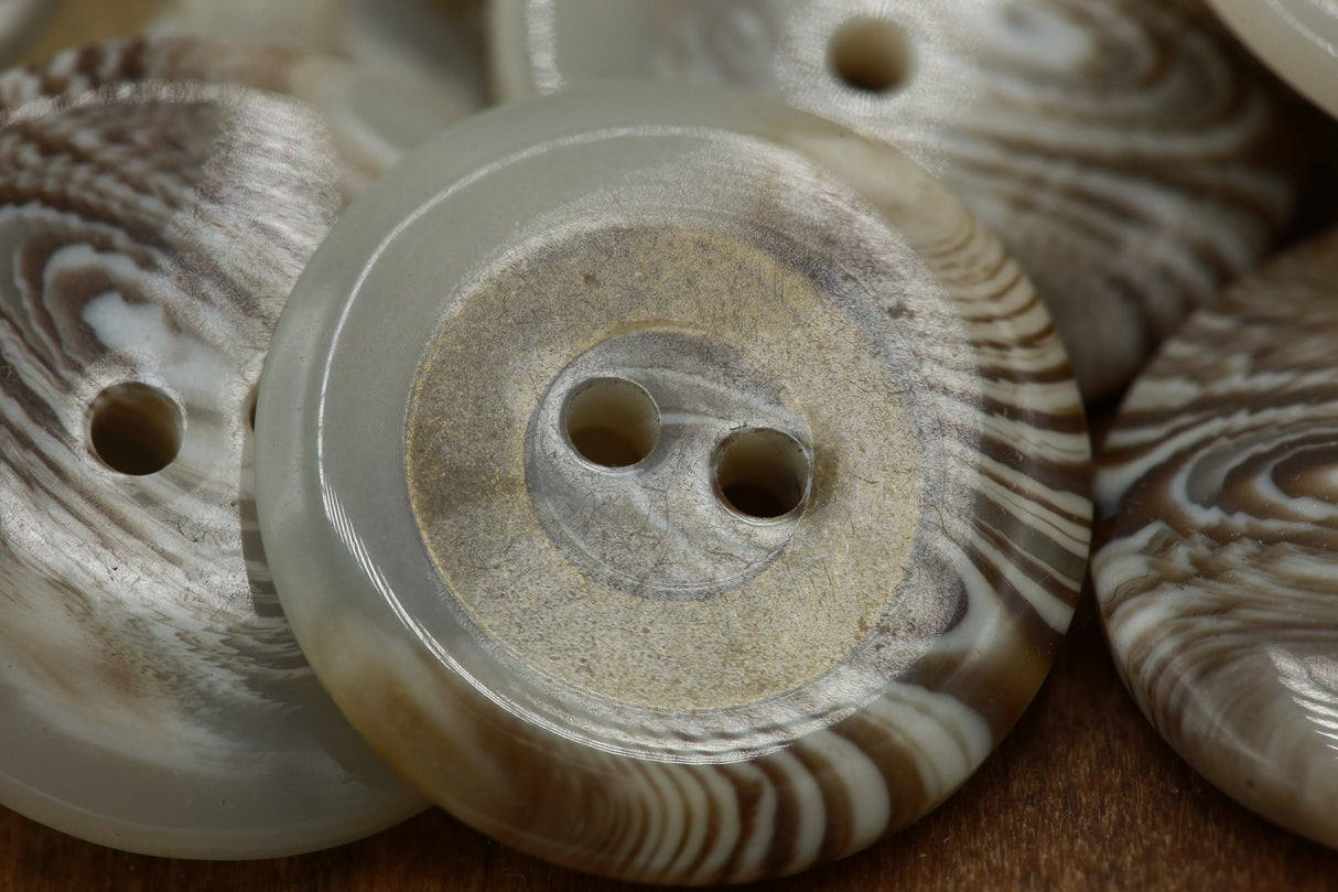Beige Antique Brass Center Button 23mm