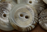 Beige Antique Brass Center Button 23mm