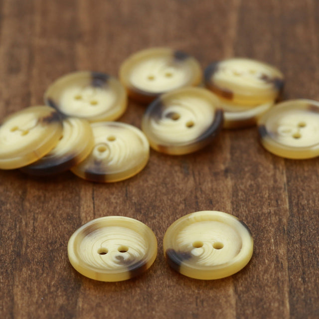 Shirt Button 18mm Beige Brown 2-Hole