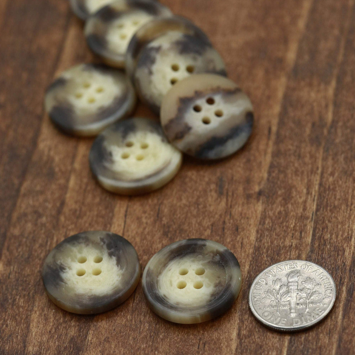 Beige Four-Hole Button 20mm