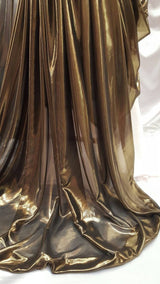 Metallic Chiffon Silk Gold on Black