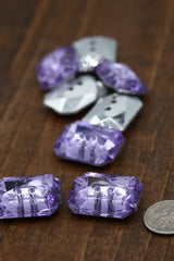 Rectangular Acrylic Crystal Button 25mm x 18mm