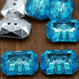 Rectangular Acrylic Crystal Button 25mm x 18mm
