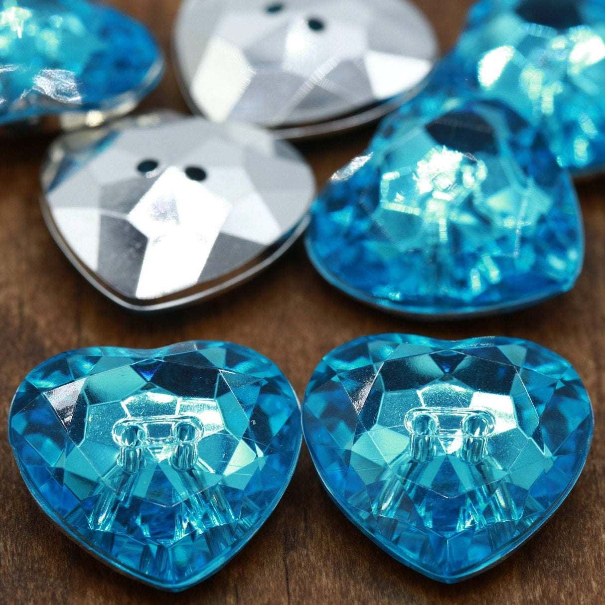 Heart Plastic Button 27mm Two-Hole