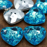 Heart Plastic Button 27mm Two-Hole