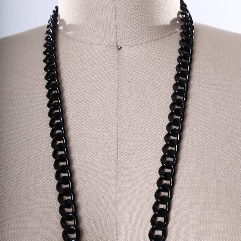 Metal Chain Trim 12mm Black Glossy Finish