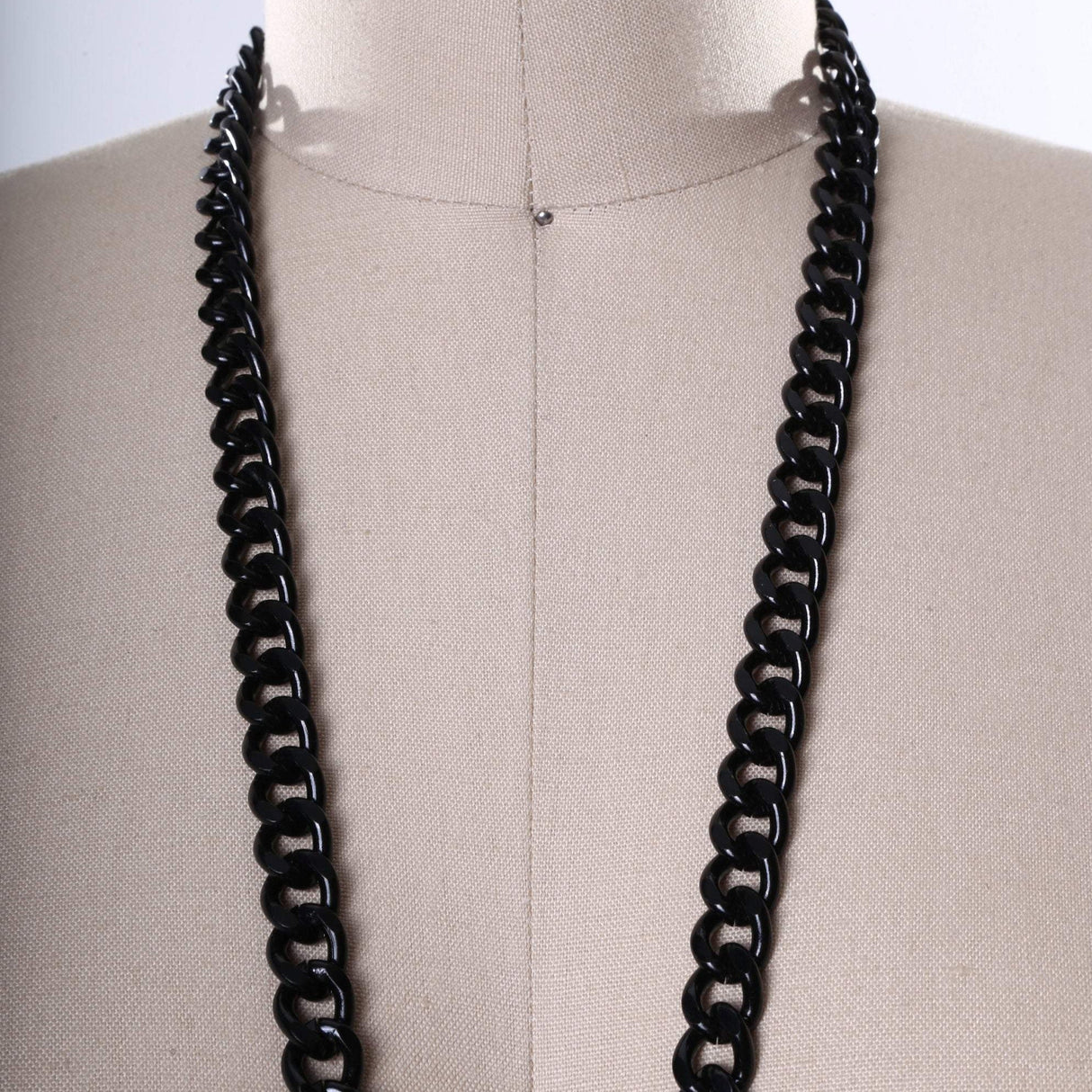 Metal Chain Trim 12mm Black Glossy Finish