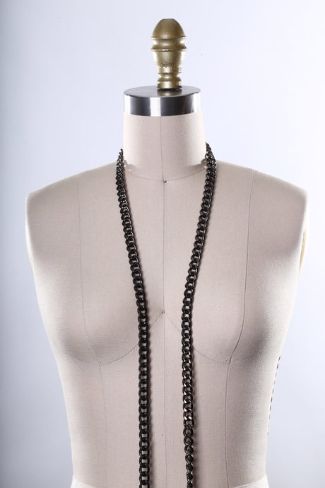 Metal Chain Trim 12mm Black Glossy Finish