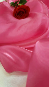 Silk Organza Iridescent Sheer Fabric Hot Pink