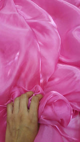 Silk Organza Iridescent Sheer Fabric Hot Pink