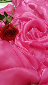 Silk Organza Iridescent Sheer Fabric Hot Pink
