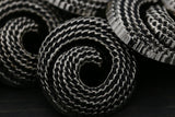 Shank Button Gunmetal Swirl Rope Effect 22L