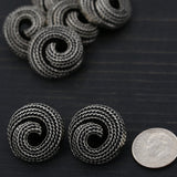 Shank Button Gunmetal Swirl Rope Effect 22L