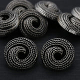 Shank Button Gunmetal Swirl Rope Effect 22L