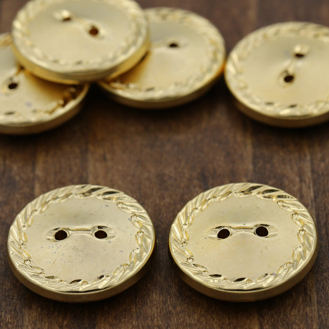Gold Plastic Shank Button 28L 18mm