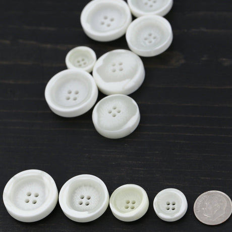 Ivory Four-Hole Crater Button