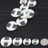 Plastic Button Ivory Clear 2-Hole