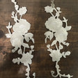 Iron-On Silver Flower Patch Set