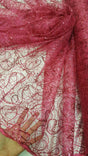 Embroidered Lace Sequin Fabric Hot Pink
